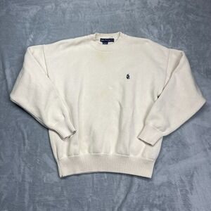 Nautica Sweater Mens XL Biege Tight Knit Long Sleeve Casual Crew Neck Pullover‎
